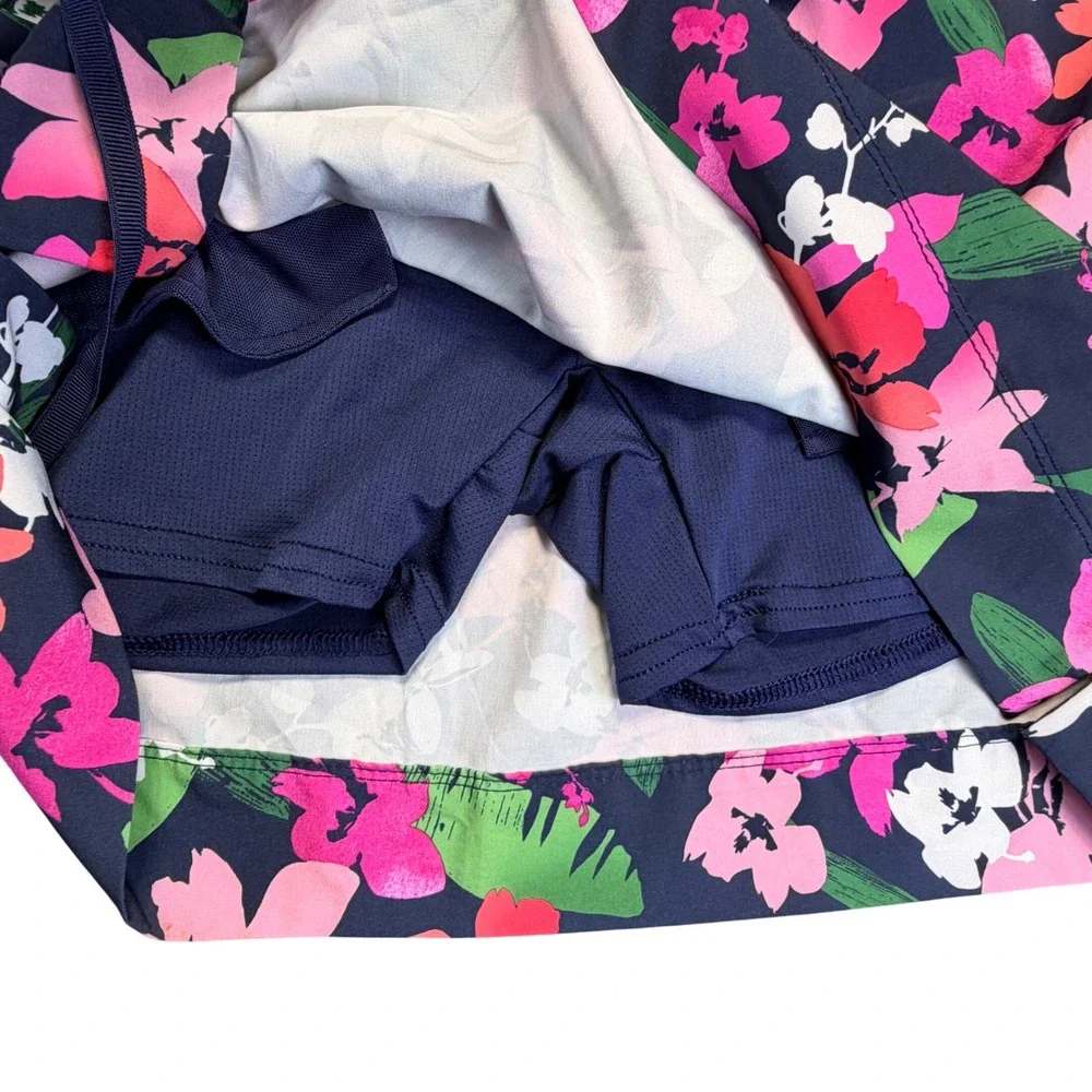 Speedo Womens Floral‎ Swim Skort Navy Pink Tropical Print Size Small Athletic